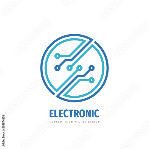 Electronic technology logo design. Computer network vector icon. 