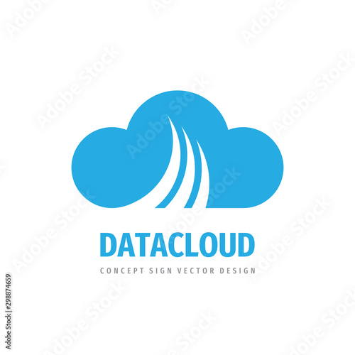 Cloud hosting icon design. Computing technology sign. Server network connection symbol. Vector illustration. 