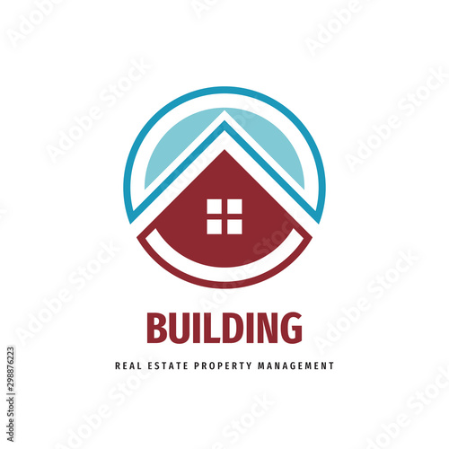 Building house logo template design. Real estate sign. Property management symbol. Vector illustration.