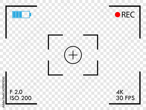Camera frame viewfinder screen. Vector illustration. flat