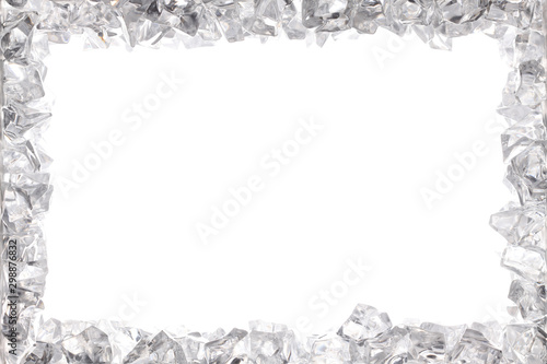 frame made with ice cubes with clipping path included and a large copy space for your text