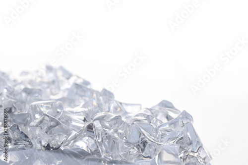ice cubes isolated on white background with copy space for your text