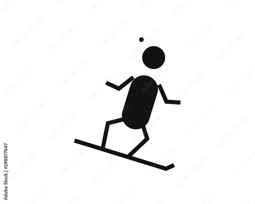 simple icon vector with shape of man snowboarding simple icon vector with shape of man snowboarding