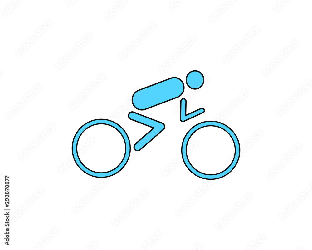cyclist shaped simple icon vector cyclist shaped simple icon vector