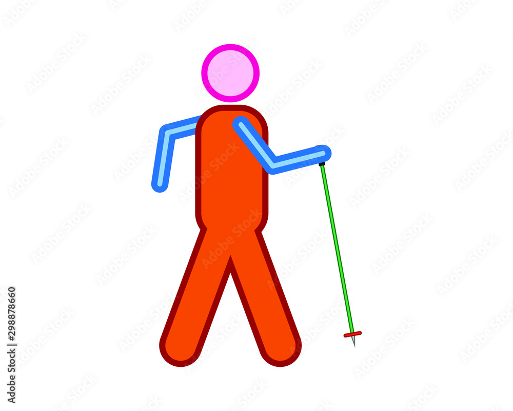 simple icon vector with hiker shape simple icon vector with hiker shape