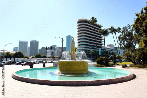 Beverly Hills Electric Fountain located on the corner of Santa Monica and Wilshire Boulevards, Beverly Hills (California) photo