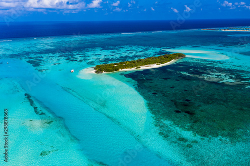 Aerial View, Maldives, Bodufinolhu, Maldives Fun Island Lagoon, South Male Atoll, Maldives photo