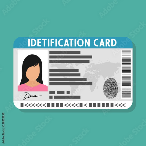 The idea of personal identity. ID card, Identification card, identity verification, person data.