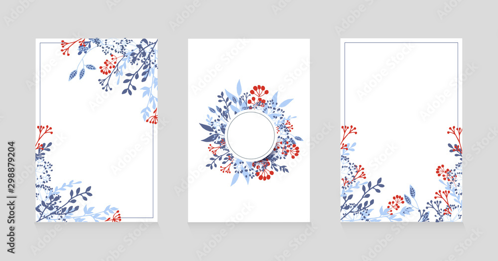 Vector floral  cover for your design. Banner with a simple natural elements. Flyers. Еlegant invitation.