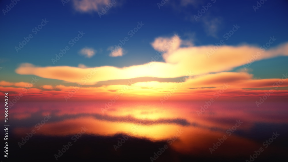 Beautify sunset over sea, sun ray Beautify sunset over sea, sun ray
