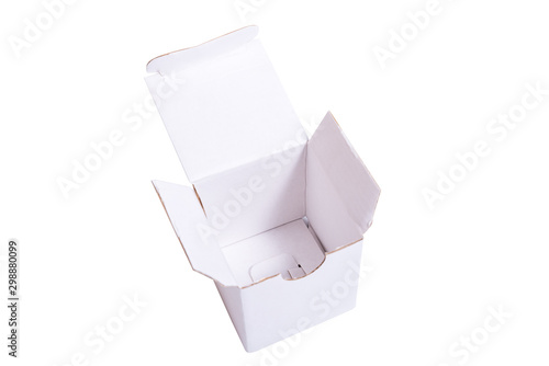 Set of White craft cardboard gift box, isolates