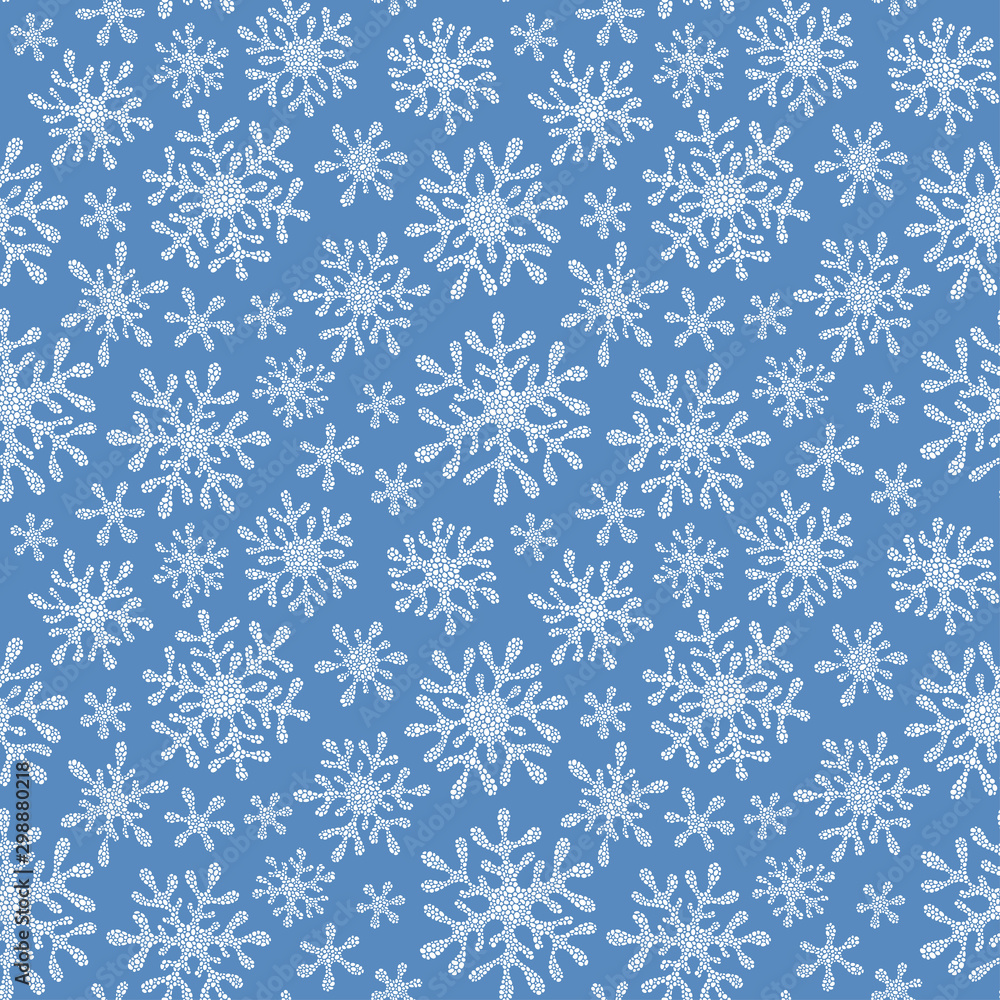 Christmas seamless doodle pattern with snowflakes Christmas seamless doodle pattern with snowflakes