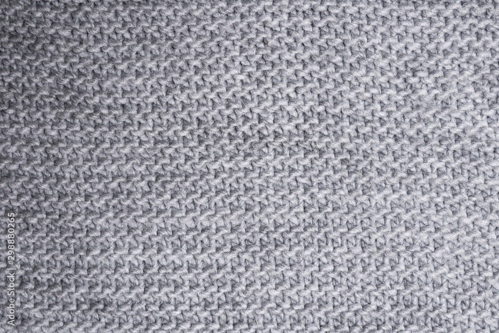 Fototapeta premium Gray knitted wool texture, pattern, background