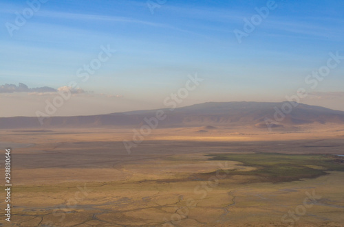 View of the vast Ngorogoro Crater at dawn in Tanzania, Africa