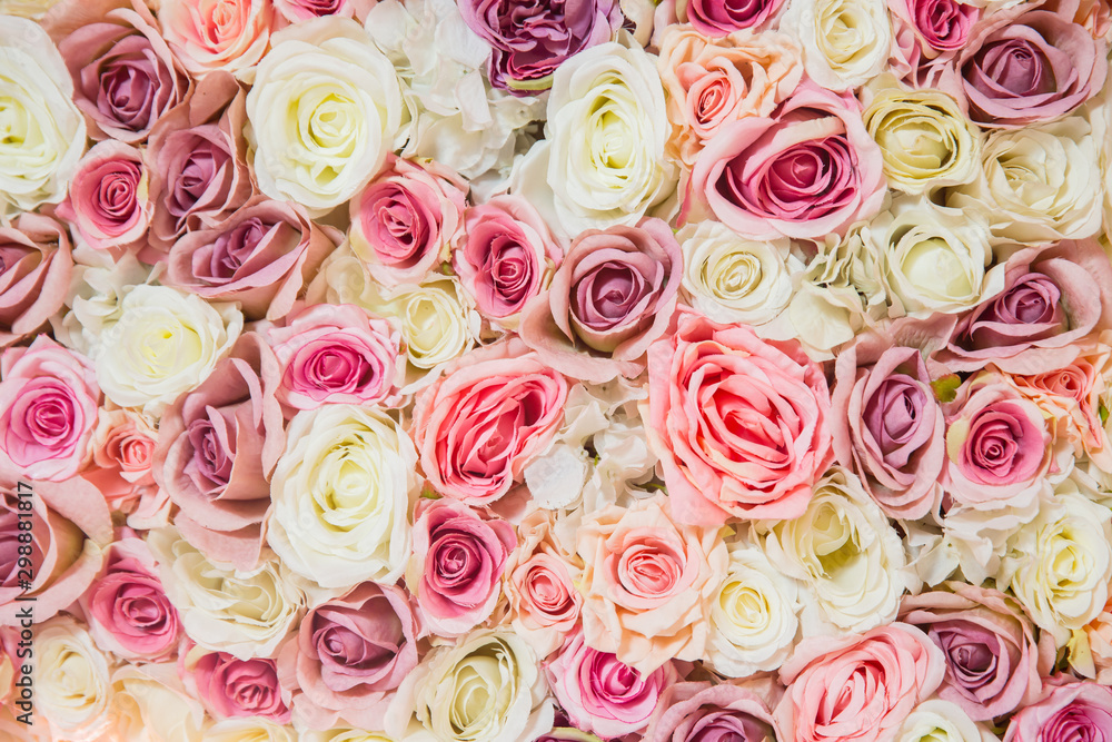 Pink Tone Bouquet Artificial Rose Flowers for Decoration