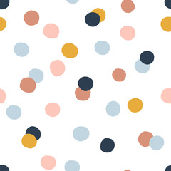 Crédence de cuisine Formes géométriques patrons Pois multicolores scandinaves enfantins  © AngellozOlga