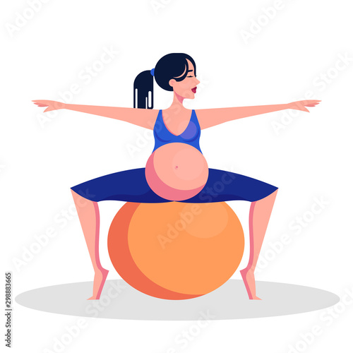 Yoga for pregnant woman concept. Fitness and sport