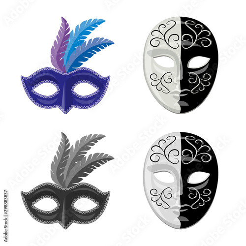 Isolated object of luxury and celebration sign. Collection of luxury and hide stock vector illustration.