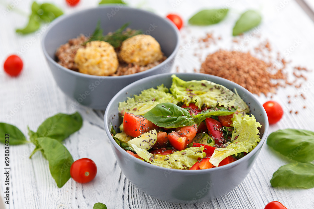 chicken meatballs with buckwheat and greens chicken meatballs with buckwheat and greens
