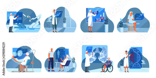 Set of vector illustration of innovative healthcare.