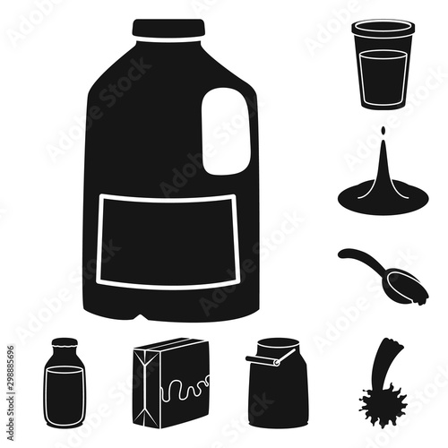 Isolated object of ingredient and organic logo. Collection of ingredient and dairy stock symbol for web.