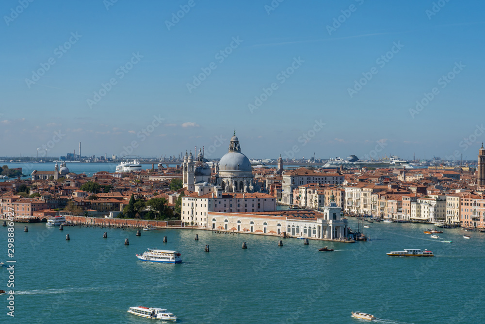 Venice Grand canal, Basilica Santa Maria della Salute in Venice. Travel photo. Italy. Europe.