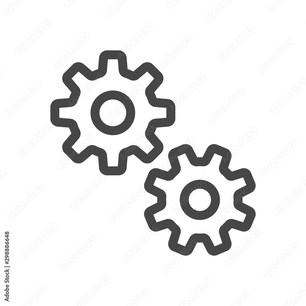 Setting, Gear, Tool, Cog Flat Web Mobile Icon Vector Sign Symbol Button Element Silhouette isolated on white background. Setting, Gear, Tool, Cog Flat Web Mobile Icon Vector Sign Symbol Button Element Silhouette isolated on white background.