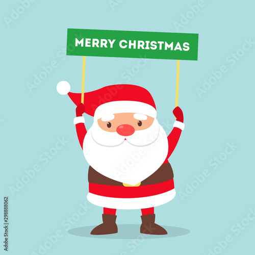 Happy funny Santa Claus in red clothes