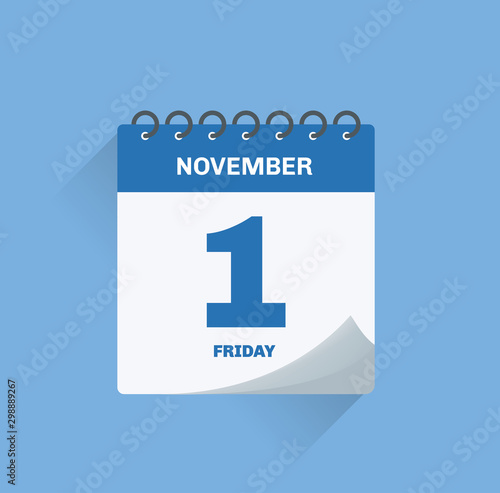 Day calendar with date November 1.