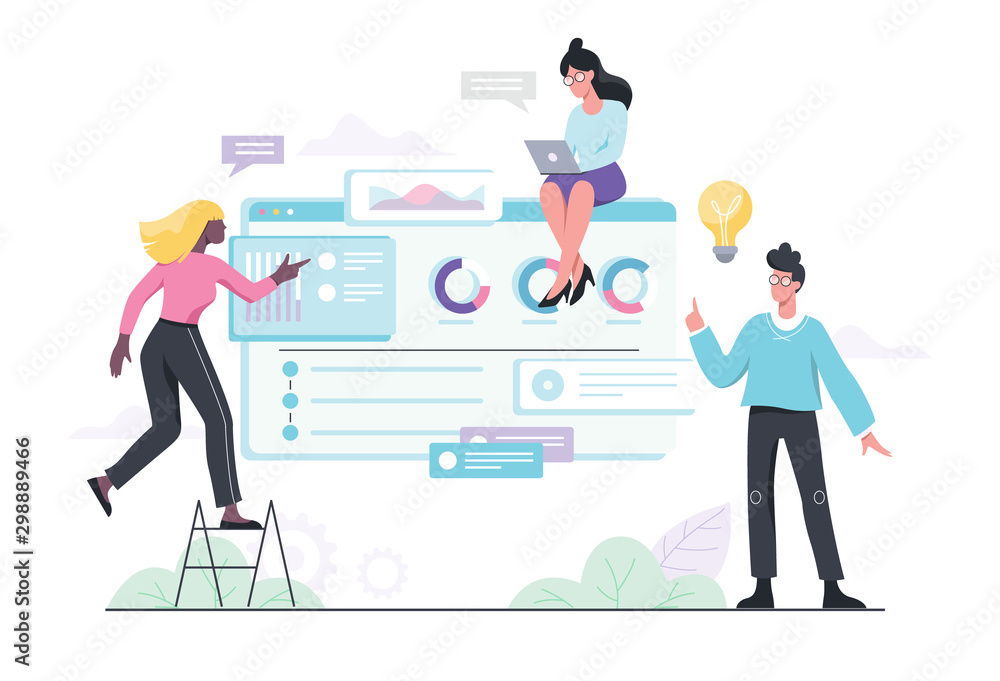 Project management web banner concept. Idea of business plan Project management web banner concept. Idea of business plan