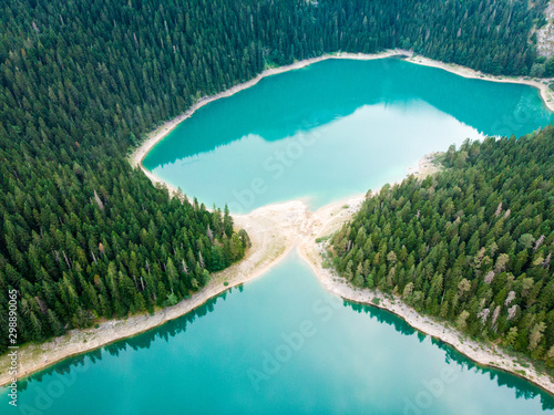 Aerial view of Black Lake (Cyrno Jezero) in Durmitor National Park, Zabljak, Montenegro photo