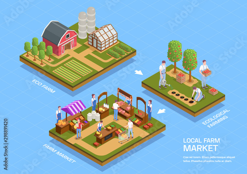 Farmers Market Isometric Concept 