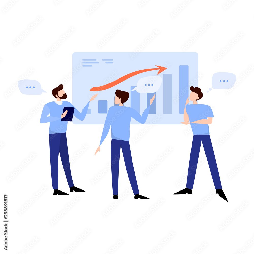 Discussion and brainstorming in team concept illustration Discussion and brainstorming in team concept illustration