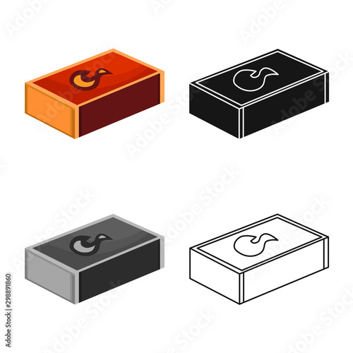 Vector illustration of matchbox and box icon. Web element of matchbox and household vector icon for stock.