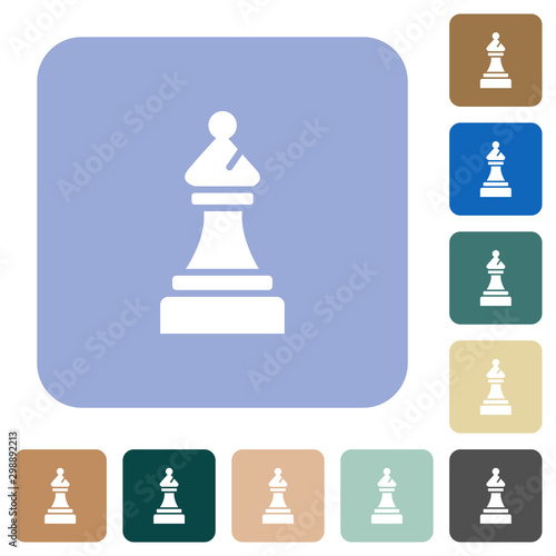 Black chess bishop rounded square flat icons