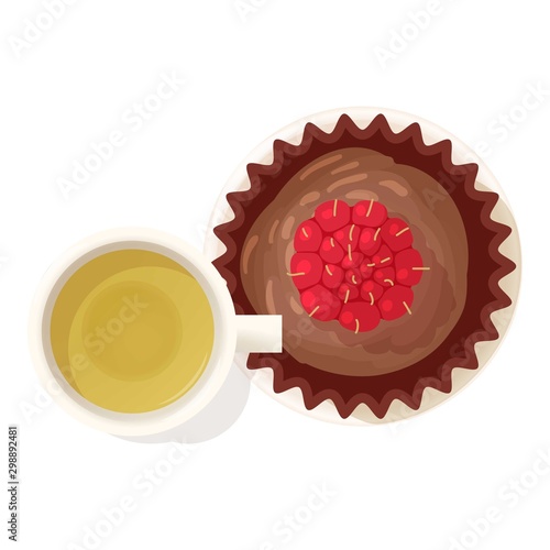 Chocolate souffle icon. Isometric illustration of chocolate souffle vector icon for web