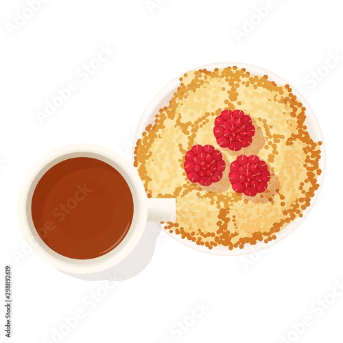 Pancake dessert icon. Isometric illustration of pancake dessert vector icon for web
