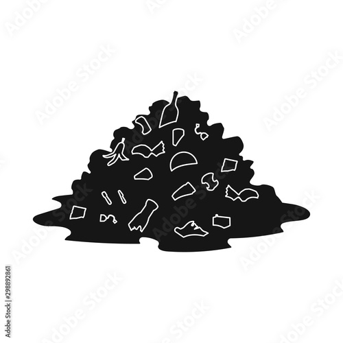 Vector design of landfill and trash logo. Graphic of landfill and dump stock symbol for web.