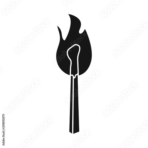 Vector illustration of matchstick and blaze symbol. Web element of matchstick and danger stock vector illustration.