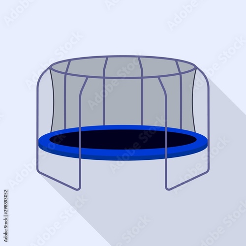 Trampoline with net icon. Flat illustration of trampoline with net vector icon for web design