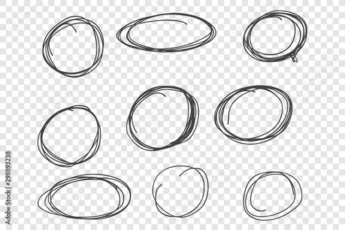 Round chaotic scribble frames set