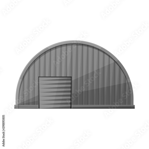 Vector illustration of hangar and warehouse logo. Web element of hangar and storehouse vector icon for stock.