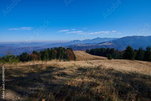 autumn landscape on a high hill