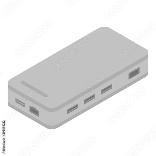 Usb hub icon. Isometric of usb hub vector icon for web design isolated on white background