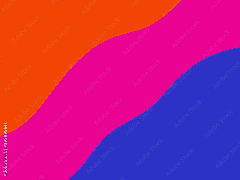 tri toned, orange pink and blue