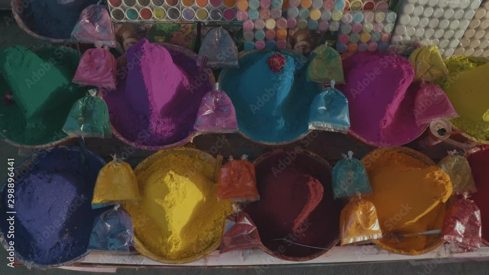 Panning Powder Panning Piles Of Colorful Gulal Powder For Sale On The Streets Of India ...