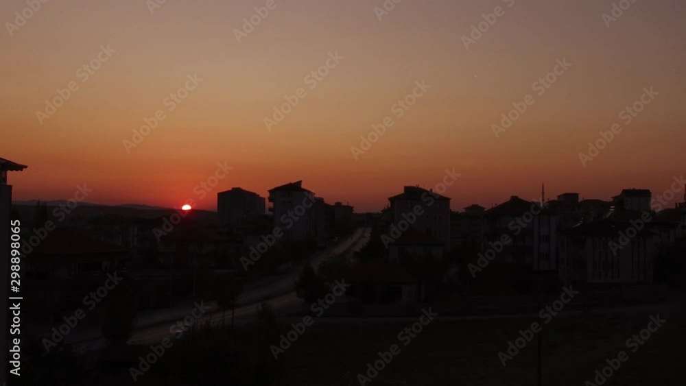 sunset city views, a town at sunset, sunset city views, a town at sunset,