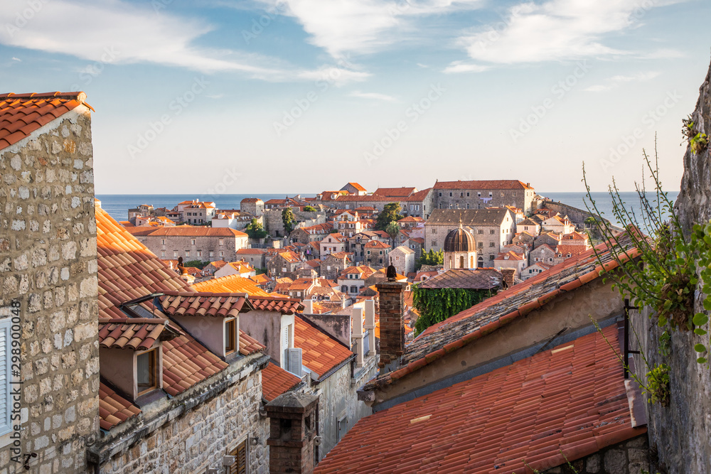 Dubrovnik, Croatia - July, 2019: View of Dubrovnik's Old Town from its City Walls