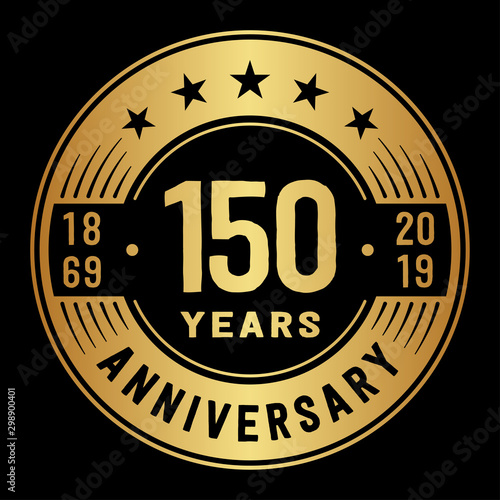 150 years anniversary logo template. One hundred and fifty years logo. Vector and illustration.