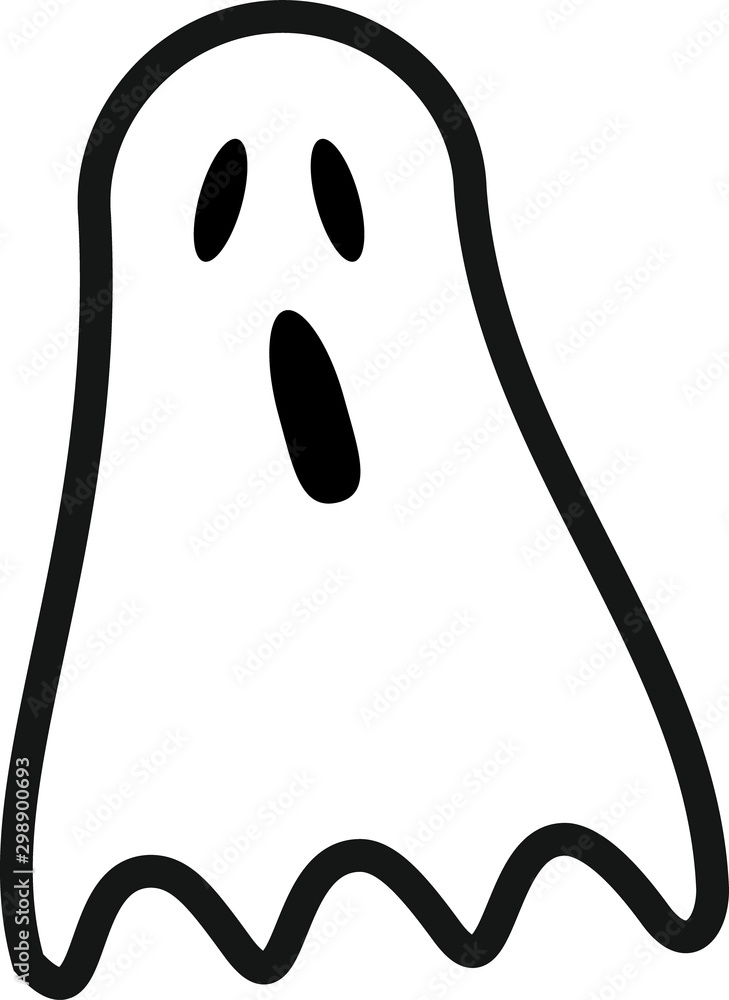 Ghost, phantom, ghoul or apparition haunting halloween line art vector  icon, sign or logo for holiday apps and websites Stock Vector | Adobe Stock